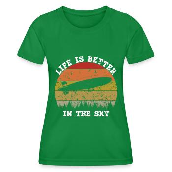 Zeppelin Aircraft Airship Conductable Aviation - Women's Functional T-Shirt - kelly green - Front - AI Model Female 172 dark (172cm)