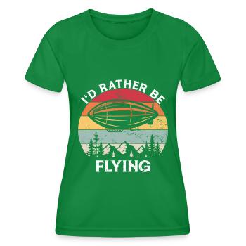 Zeppelin Aircraft Airship Conductable Aviation - Women's Functional T-Shirt - kelly green - Front - AI Model Female 172 dark (172cm)