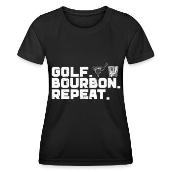 Bourbon & Golf Whikey Golfspieler Golfer - Women's Functional T-Shirt - black - Front - AI Model Female 172 light (172cm)