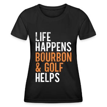 Bourbon & Golf Whikey Golfspieler Golfer - Women's Functional T-Shirt - black - Front - AI Model Female 172 light (172cm)
