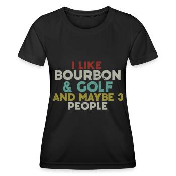 Bourbon & Golf Whikey Golfspieler Golfer - Women's Functional T-Shirt - black - Front - AI Model Female 172 light (172cm)
