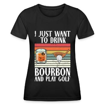 Bourbon & Golf Whikey Golfspieler Golfer - Women's Functional T-Shirt - black - Front - AI Model Female 172 light (172cm)