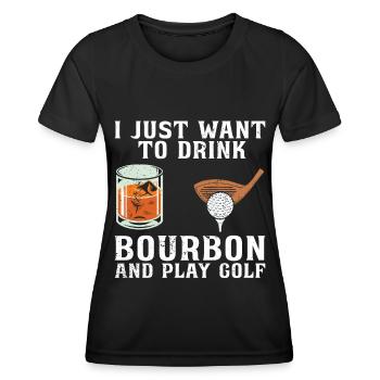 Bourbon & Golf Whikey Golfspieler Golfer - Women's Functional T-Shirt - black - Front - AI Model Female 172 light (172cm)