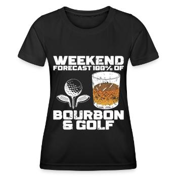 Bourbon & Golf Whikey Golfspieler Golfer - Women's Functional T-Shirt - black - Front - AI Model Female 172 light (172cm)