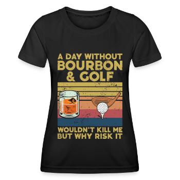 Bourbon & Golf Whikey Golfspieler Golfer - Women's Functional T-Shirt - black - Front - AI Model Female 172 light (172cm)