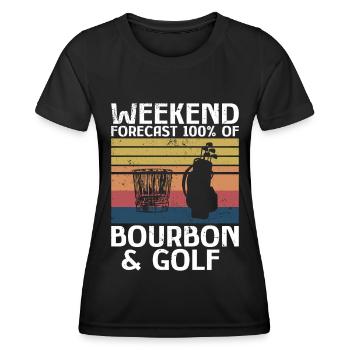 Bourbon & Golf Whikey Golfspieler Golfer - Women's Functional T-Shirt - black - Front - AI Model Female 172 light (172cm)