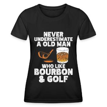 Bourbon & Golf Whikey Golfspieler Golfer - Women's Functional T-Shirt - black - Front - AI Model Female 172 light (172cm)