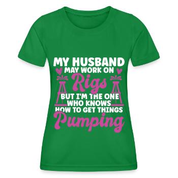 Ölfeldarbeiter Rig Roughneck Ölfeldfrau - Frauen Funktions-T-Shirt - Kelly Green - Vorne - AI Model Female 172 dark (172cm)