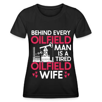 Ölfeldarbeiter Rig Roughneck Ölfeldfrau - Frauen Funktions-T-Shirt - Schwarz - Vorne - AI Model Female 172 light (172cm)
