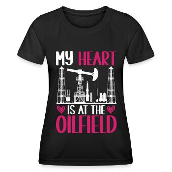 Ölfeldarbeiter Rig Roughneck Ölfeldfrau - Frauen Funktions-T-Shirt - Schwarz - Vorne - AI Model Female 172 light (172cm)