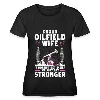 Ölfeldarbeiter Rig Roughneck Ölfeldfrau - Frauen Funktions-T-Shirt - Schwarz - Vorne - AI Model Female 172 light (172cm)