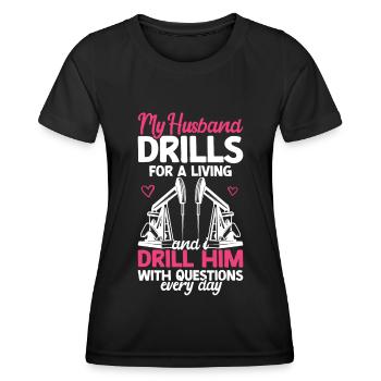 Ölfeldarbeiter Rig Roughneck Ölfeldfrau - Frauen Funktions-T-Shirt - Schwarz - Vorne - AI Model Female 172 light (172cm)