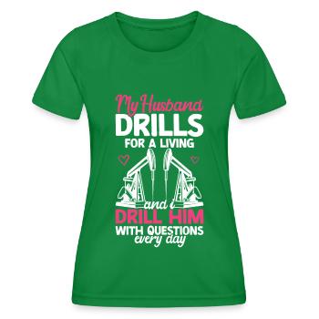 Ölfeldarbeiter Rig Roughneck Ölfeldfrau - Frauen Funktions-T-Shirt - Kelly Green - Vorne - AI Model Female 172 dark (172cm)
