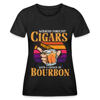 Bourbon Cigares Whisky Cigares Lounge Lovers - T-shirt sport Femme - noir - Devant - AI Model Female 172 light (172cm)