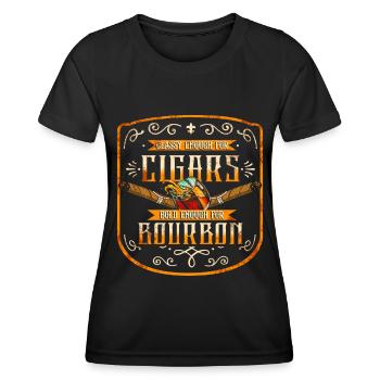 Bourbon Cigares Whisky Cigares Lounge Lovers - T-shirt sport Femme - noir - Devant - AI Model Female 172 light (172cm)