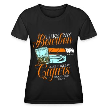 Bourbon Cigares Whisky Cigares Lounge Lovers - T-shirt sport Femme - noir - Devant - AI Model Female 172 light (172cm)