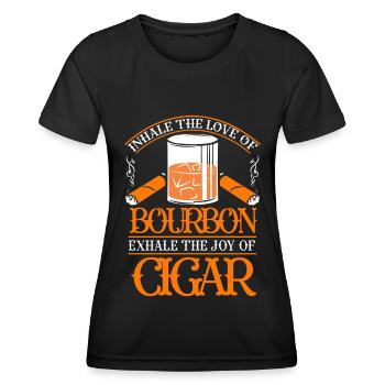 Bourbon Cigares Whisky Cigares Lounge Lovers - T-shirt sport Femme - noir - Devant - AI Model Female 172 light (172cm)