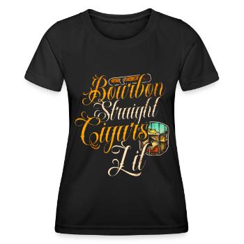 Bourbon Cigares Whisky Cigares Lounge Lovers - T-shirt sport Femme - noir - Devant - AI Model Female 172 light (172cm)