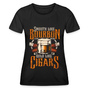 Bourbon Cigares Whisky Cigares Lounge Lovers - T-shirt sport Femme - noir - Devant - AI Model Female 172 light (172cm)