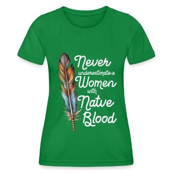 Native Americans Indigenous Indians - Women's Functional T-Shirt - kelly green - Front - AI Model Female 172 dark (172cm)