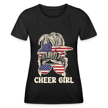 Pom-pom girl Cheerleading Jeunes - T-shirt sport Femme - noir - Devant - AI Model Female 172 light (172cm)