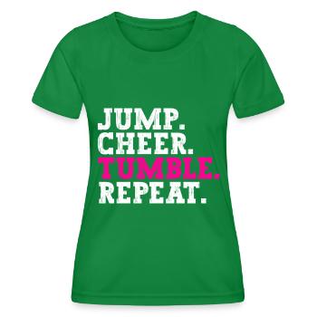 Cheerleadermädchen Cheerleading Jugend - Frauen Funktions-T-Shirt - Kelly Green - Vorne - AI Model Female 172 dark (172cm)
