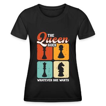 Pièces De Joueur D’échecs Chess Lover Fille - T-shirt sport Femme - noir - Devant - AI Model Female 172 light (172cm)