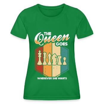 Pièces De Joueur D’échecs Chess Lover Fille - T-shirt sport Femme - vert - Devant - AI Model Female 172 dark (172cm)