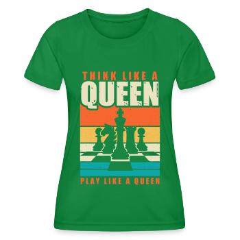 Pièces De Joueur D’échecs Chess Lover Fille - T-shirt sport Femme - vert - Devant - AI Model Female 172 dark (172cm)