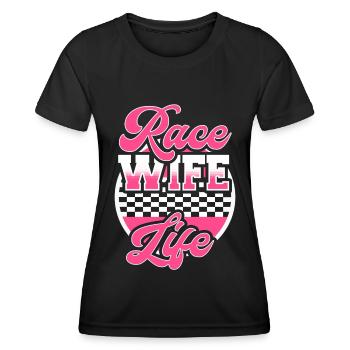 course femme course citations voiture pilote - T-shirt sport Femme - noir - Devant - AI Model Female 172 light (172cm)
