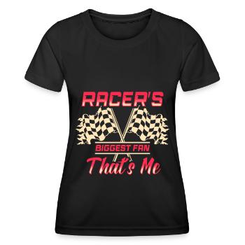 course femme course citations voiture pilote - T-shirt sport Femme - noir - Devant - AI Model Female 172 light (172cm)