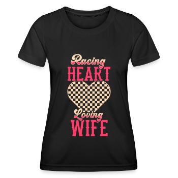 course femme course citations voiture pilote - T-shirt sport Femme - noir - Devant - AI Model Female 172 light (172cm)