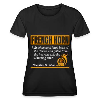 French Horn Player Horn Player Brass Music - Women's Functional T-Shirt - black - Front - AI Model Female 172 light (172cm)