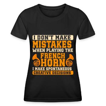 Französischer Horn -Spieler Hornist Messing Musik - Frauen Funktions-T-Shirt - Schwarz - Vorne - AI Model Female 172 light (172cm)