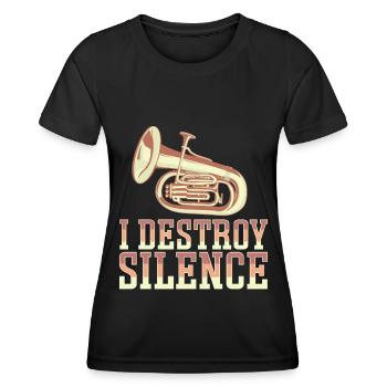 Französischer Horn -Spieler Hornist Messing Musik - Frauen Funktions-T-Shirt - Schwarz - Vorne - AI Model Female 172 light (172cm)