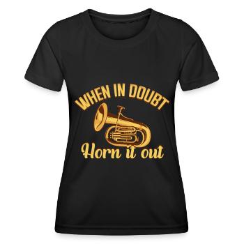 French Horn Player Horn Player Brass Music - Women's Functional T-Shirt - black - Front - AI Model Female 172 light (172cm)
