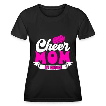 Cheer Mom Cheerleadering Cheerleader Mutter - Frauen Funktions-T-Shirt - Schwarz - Vorne - AI Model Female 172 light (172cm)