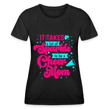 Cheer Mom Cheerleadering Cheerleader Mutter - Frauen Funktions-T-Shirt - Schwarz - Vorne - AI Model Female 172 light (172cm)