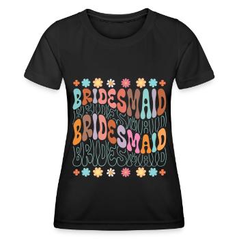 Brautjungfer Mädchen Groovy Bachelorette - Frauen Funktions-T-Shirt - Schwarz - Vorne - AI Model Female 172 light (172cm)