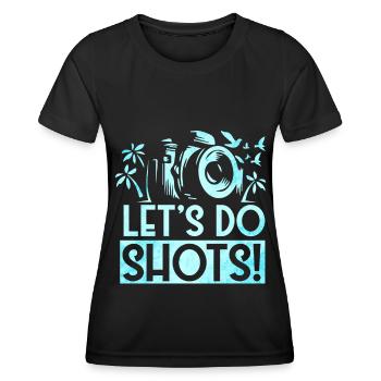 Photography - Photo shoot for photo camera. - Women's Functional T-Shirt - black - Front - AI Model Female 172 light (172cm)