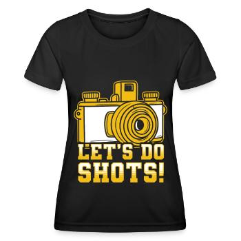 Photography - Photo shoot for photo camera. - Women's Functional T-Shirt - black - Front - AI Model Female 172 light (172cm)