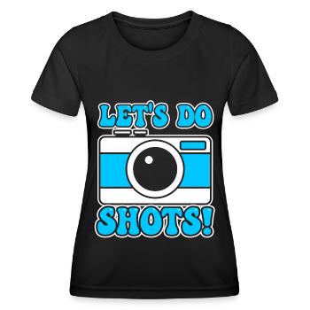 Photography - Photo shoot for photo camera. - Women's Functional T-Shirt - black - Front - AI Model Female 172 light (172cm)