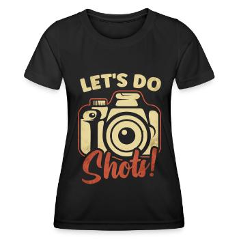 Photography - Photo shoot for photo camera. - Women's Functional T-Shirt - black - Front - AI Model Female 172 light (172cm)