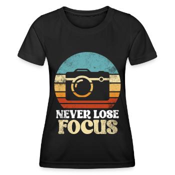 Photography - Photo shoot for photo camera. - Women's Functional T-Shirt - black - Front - AI Model Female 172 light (172cm)