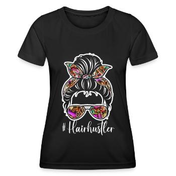 Hairstylist Hair Salon Kosmetologie - Frauen Funktions-T-Shirt - Schwarz - Vorne - AI Model Female 172 light (172cm)