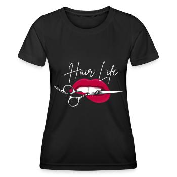 Hairstylist Hair Salon Kosmetologie - Frauen Funktions-T-Shirt - Schwarz - Vorne - AI Model Female 172 light (172cm)