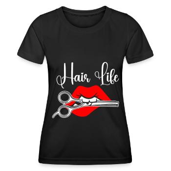 Hairstylist Hair Salon Kosmetologie - Frauen Funktions-T-Shirt - Schwarz - Vorne - AI Model Female 172 light (172cm)