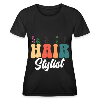 Hairstylist Hair Salon Kosmetologie - Frauen Funktions-T-Shirt - Schwarz - Vorne - AI Model Female 172 light (172cm)