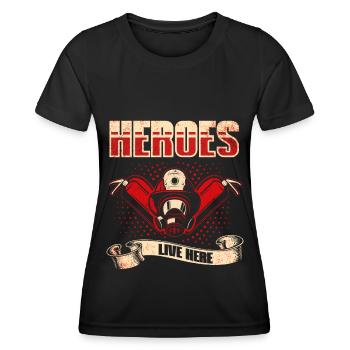 Firefighter Fire Crews ́ - Women's Functional T-Shirt - black - Front - AI Model Female 172 light (172cm)