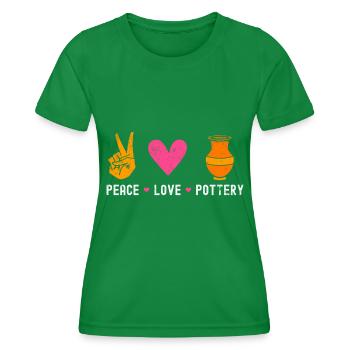 Sculpture de poterie en céramique - T-shirt sport Femme - vert - Devant - AI Model Female 172 dark (172cm)